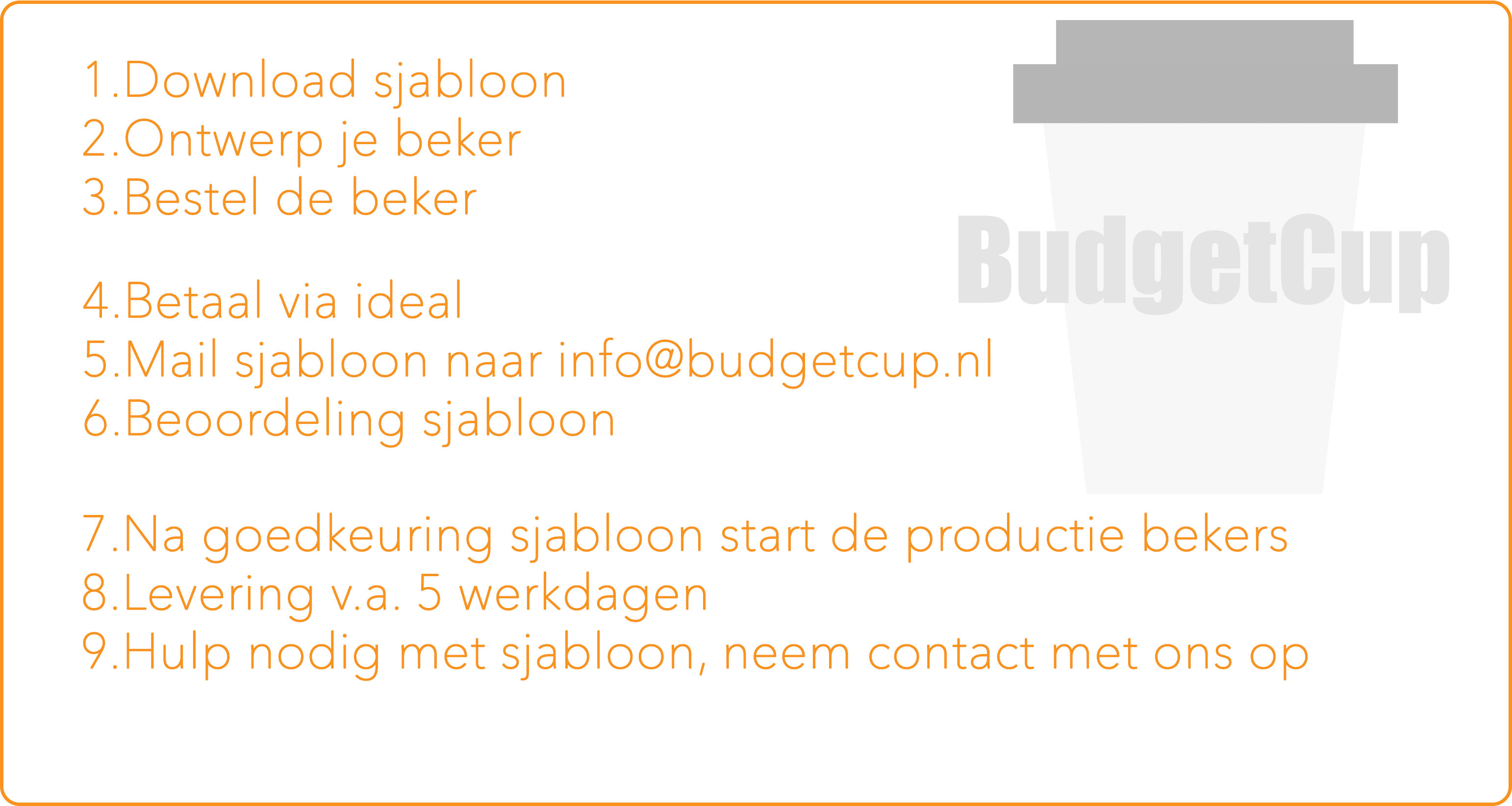 BudgetCup Stappenplan